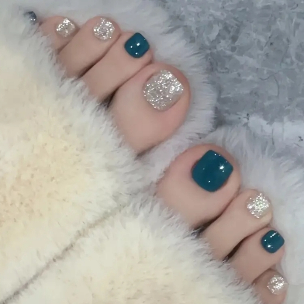 24 Pieces Fake Toe press on nails